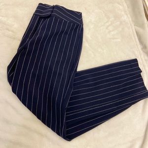 Worthington Petite Pants Blue & White Pinstripe
